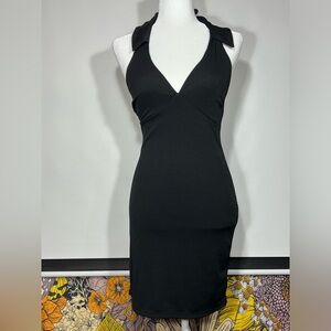 Les Lis Collared Halter Ribbed Mini Dress